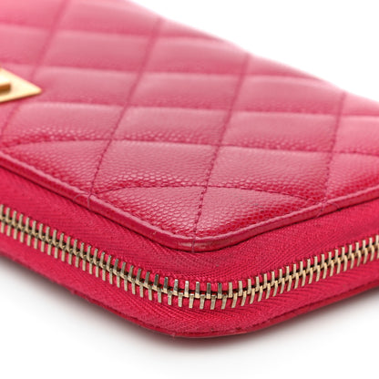 Chanel Caviar Quilted Reissue Zip Around Wallet Pink 13 of 18