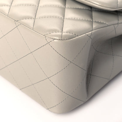 Chanel Lambskin Quilted Jumbo Double Flap Grey 9 of 10