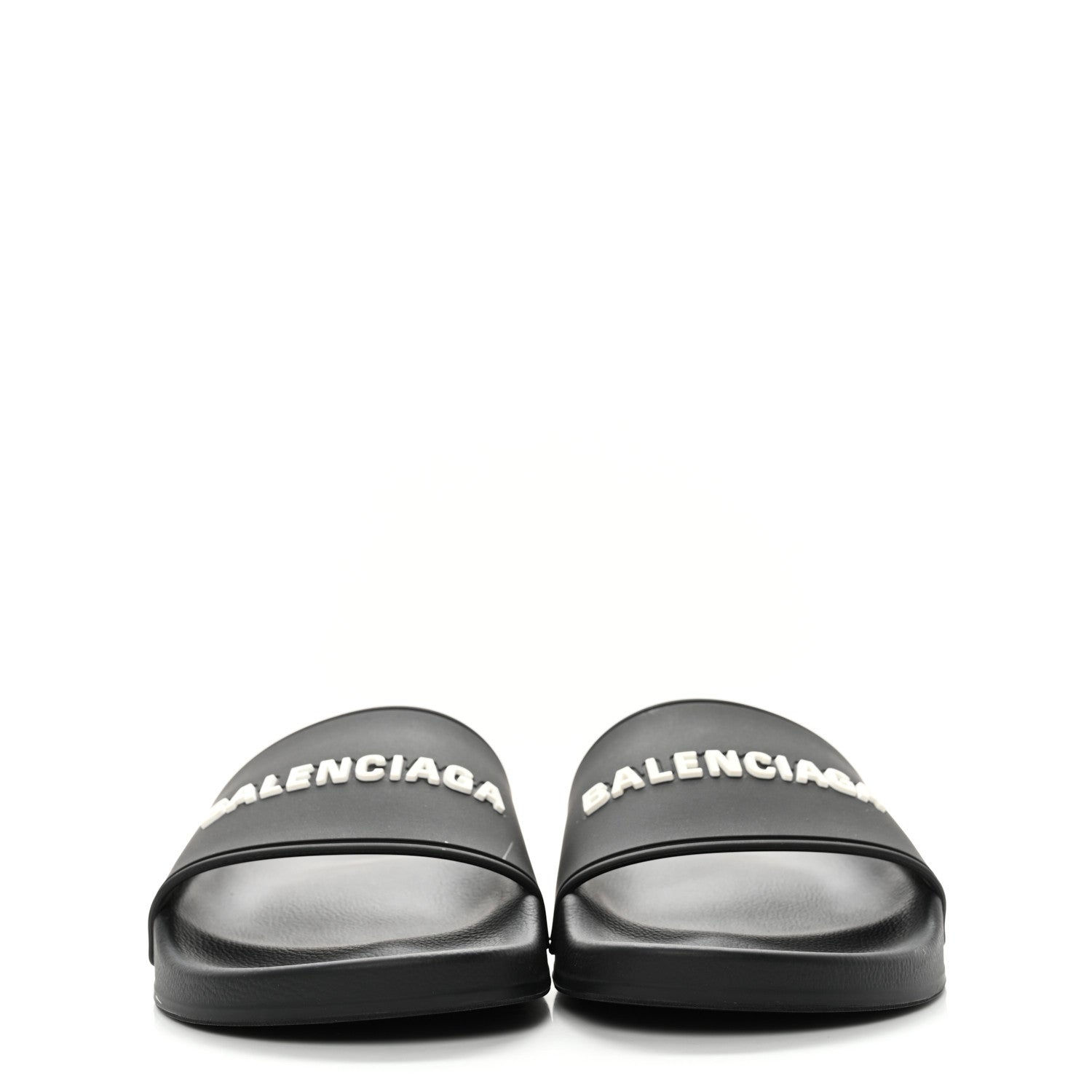 Balenciaga Rubber Womens Logo Pool Slide Sandals 38 Black 2 of 9