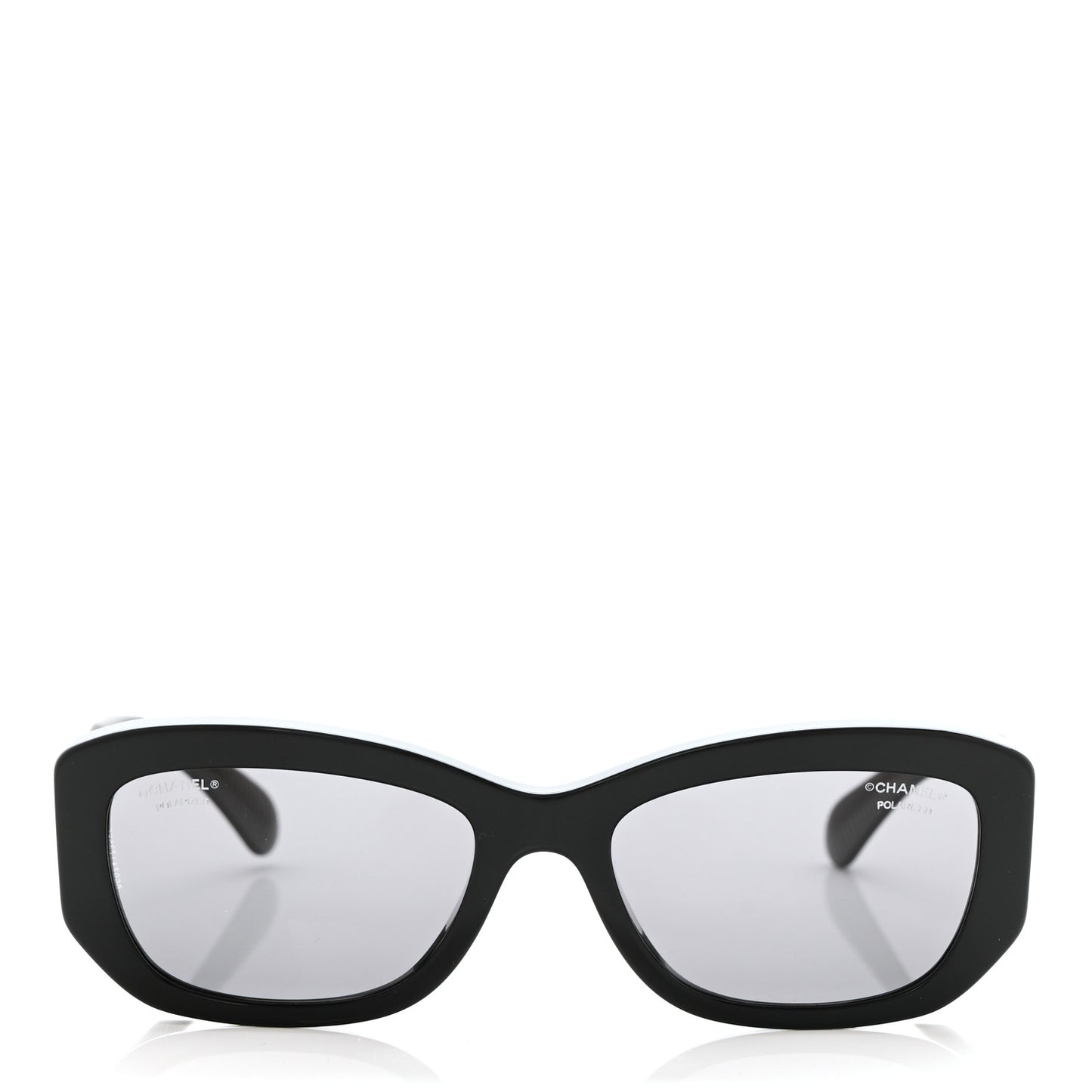 Acetate Polarized Rectangle Sunglasses 5493-A Black
