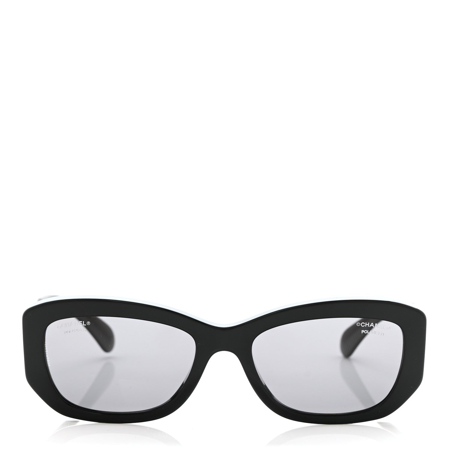 Chanel Acetate Polarized Rectangle Sunglasses 5493-A Black 2 of 8
