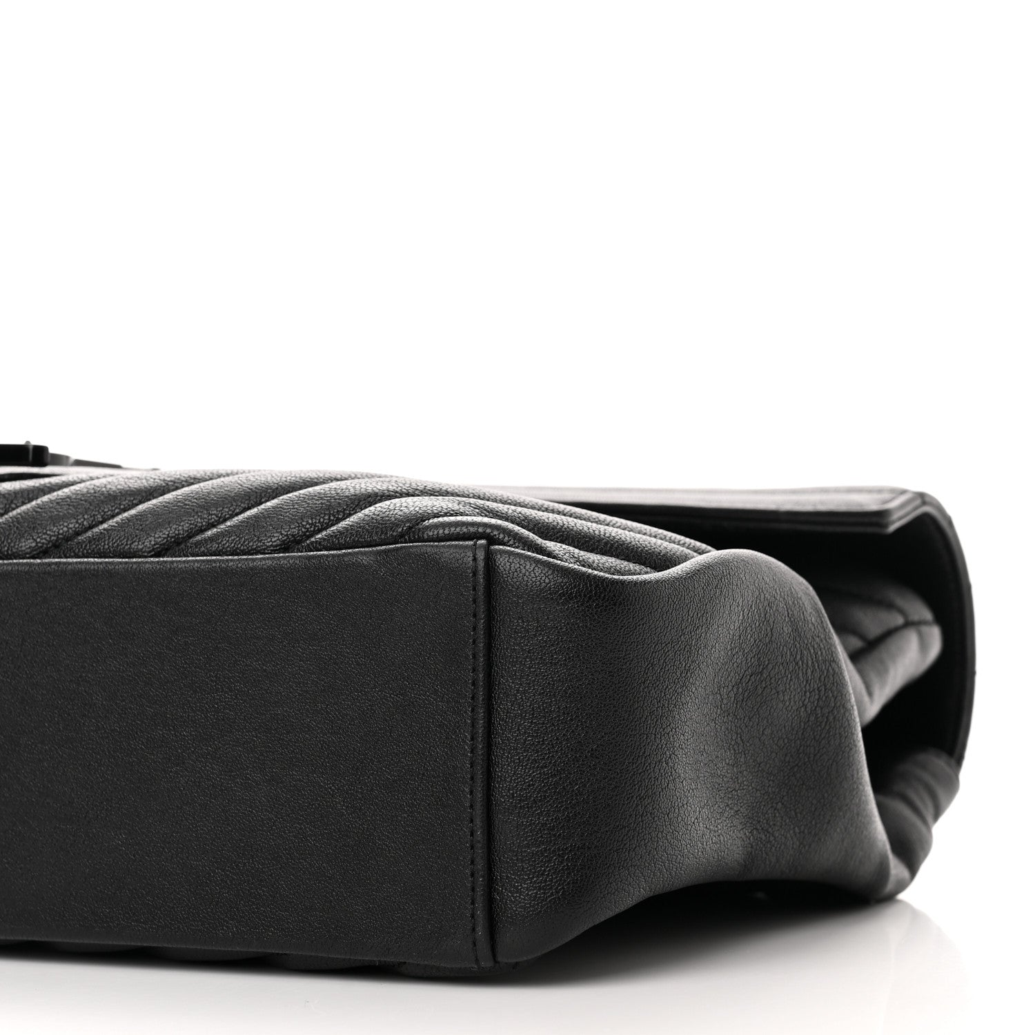 Saint Laurent Sheepskin Matelasse Chevron Monogram Monochrome Large College Satchel Black 8 of 14