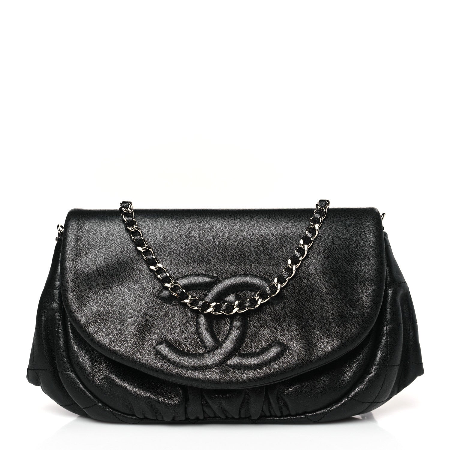 Chanel Lambskin Half Moon Wallet On Chain WOC Black 1 of 10
