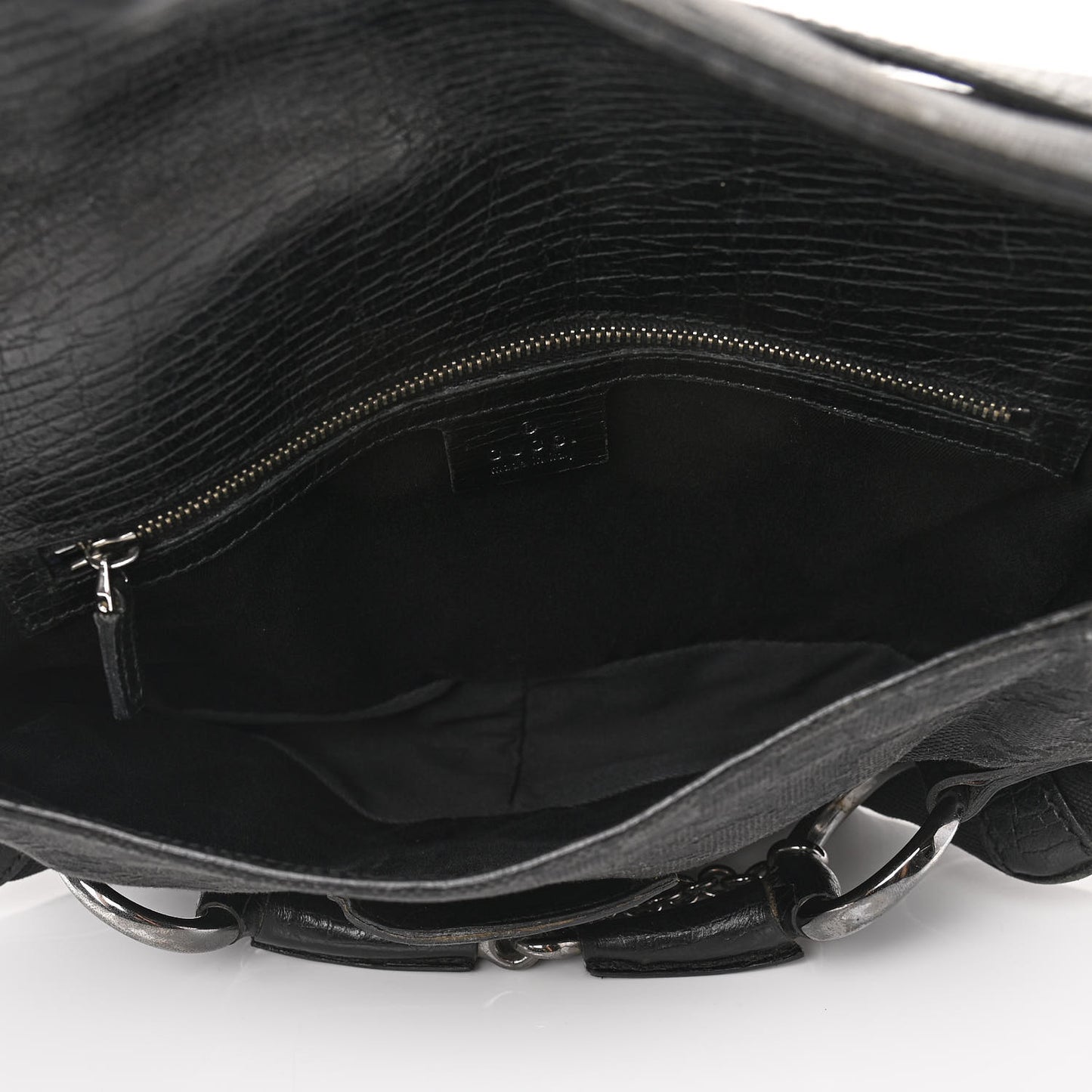 Monogram Horsebit Chain Flap Shoulder Bag Black