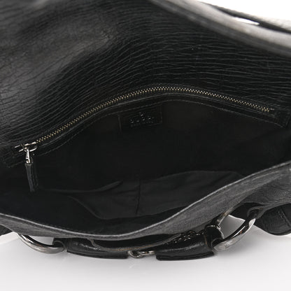 Gucci Monogram Horsebit Chain Flap Shoulder Bag Black 5 of 12