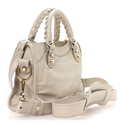 Balenciaga Chevre Gold Metallic Edge Hardware Mini City Ivory 4 of 11