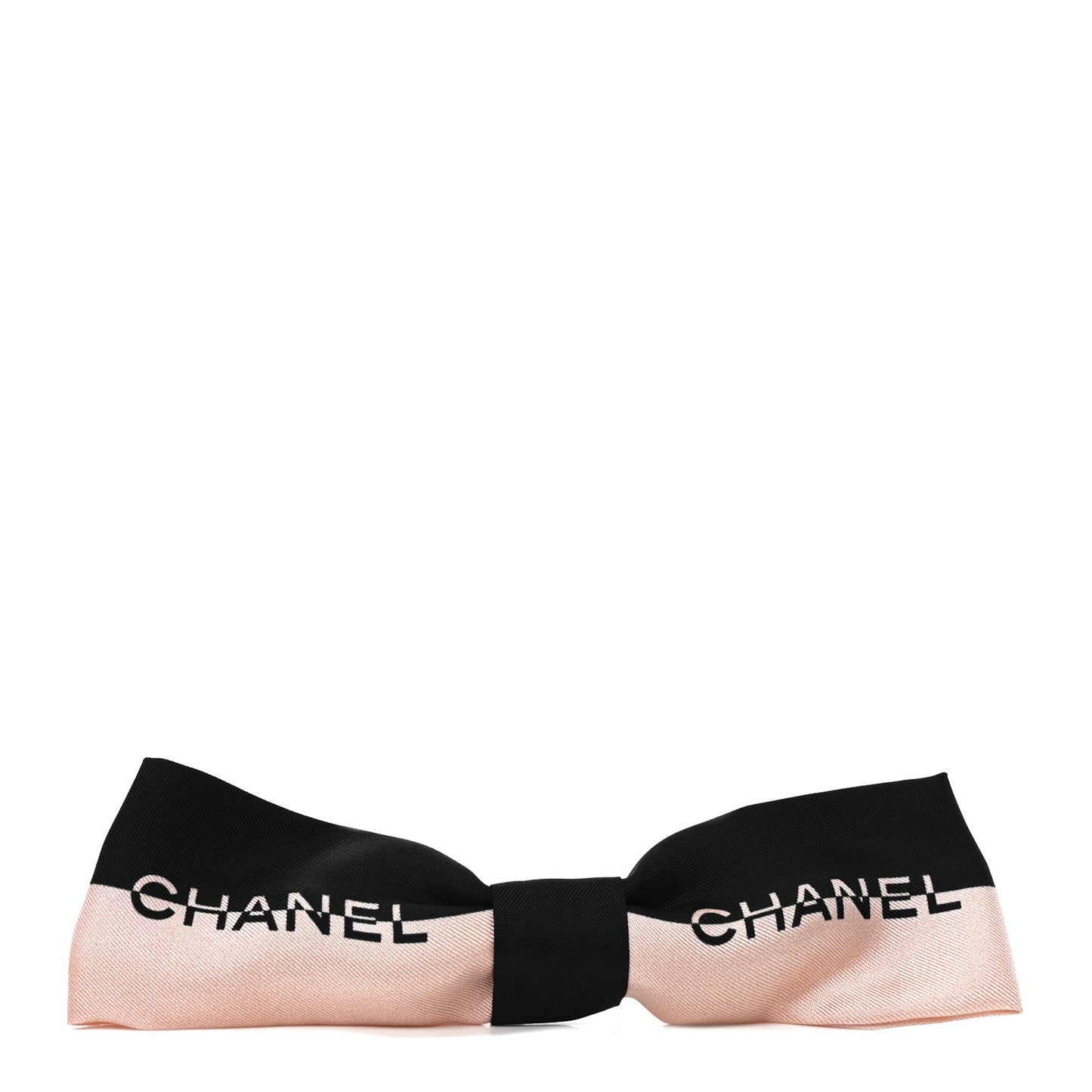 Silk Bow Logo Hair Clip Light Pink Black