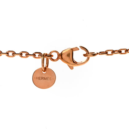 Hermes Rose Gold Plated Swift As De Coeur Necklace Gold 6 of 6