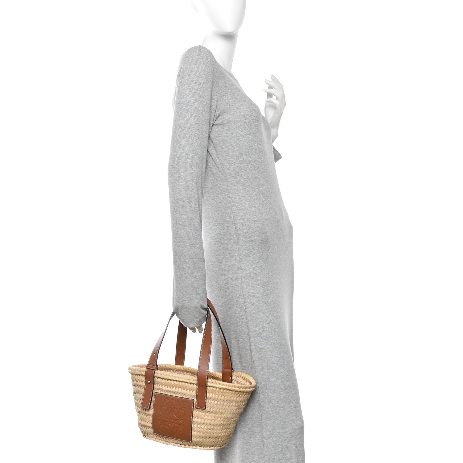 Loewe Raffia Basket Tote Bag Natural Tan 2 of 10