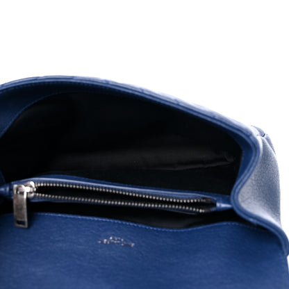 Saint Laurent Sheepskin Matelasse Chevron Monogram Medium College Bag Blue Charron 5 of 10