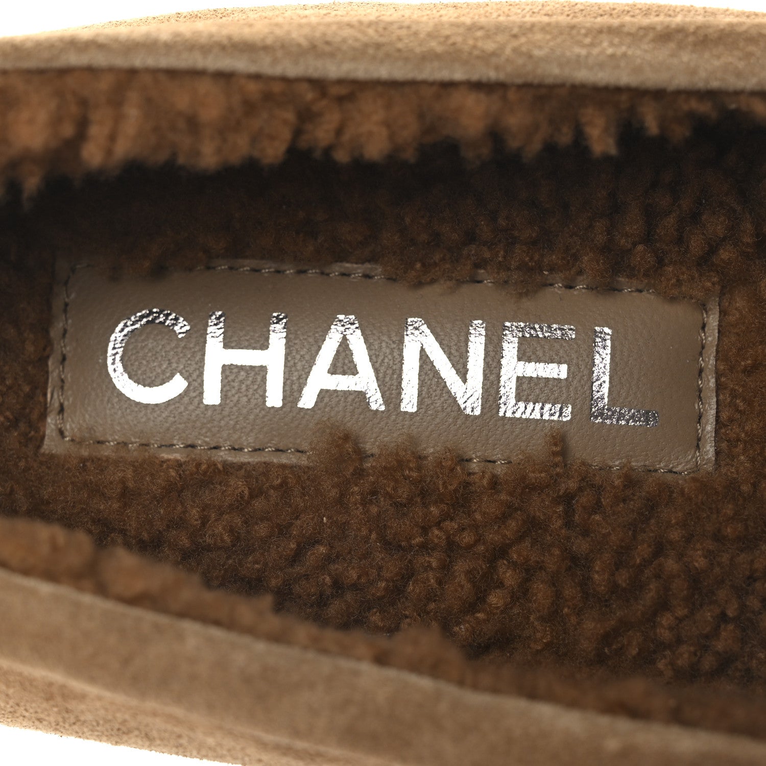 Chanel Suede Calfskin CC Loafers 36.5 Dark Beige 9 of 11