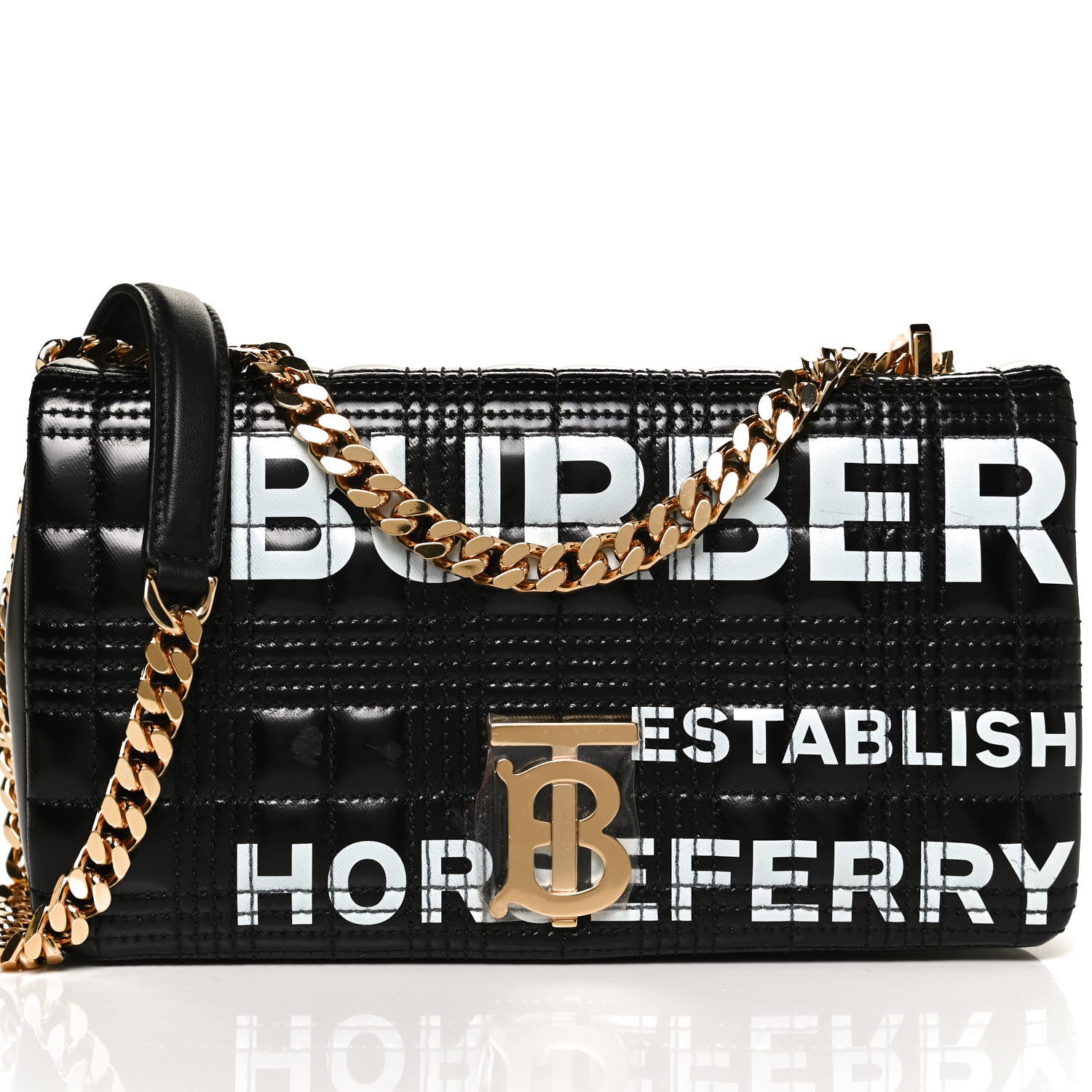 Burberry Patent Quilted Horseferry Print Small Lola Bag Black 8 of 12
