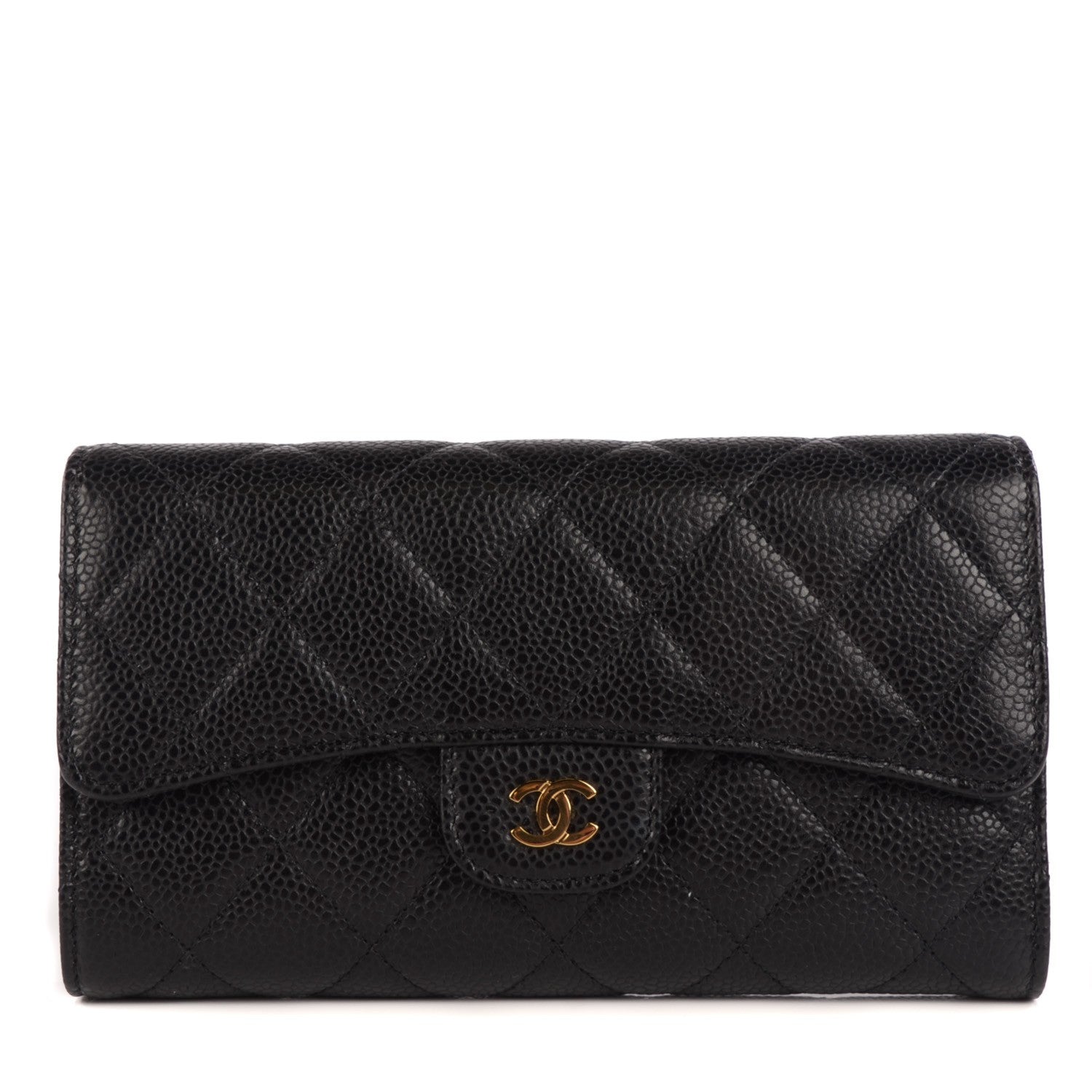 Chanel Caviar Quilted Large Flap Wallet Black 1 of 10