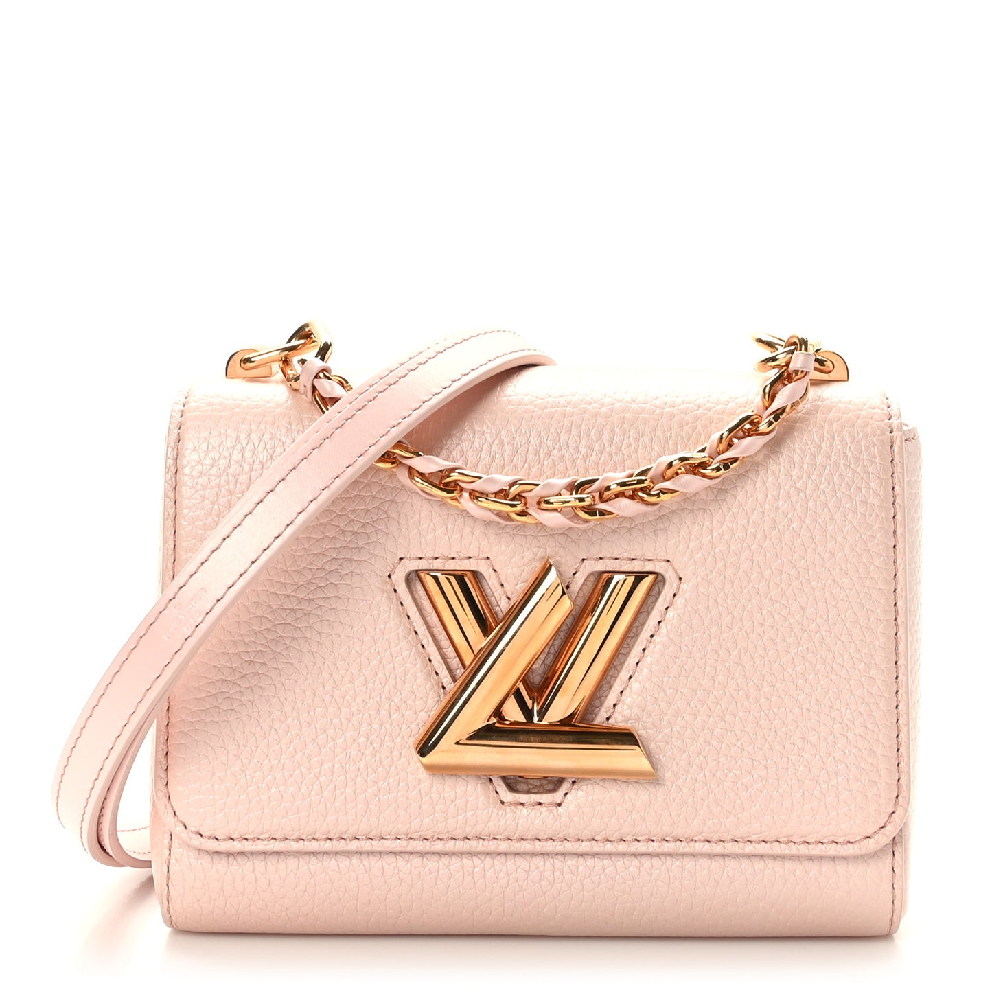 Iridescent Grained Calfskin Summer Splash Twist PM Pink