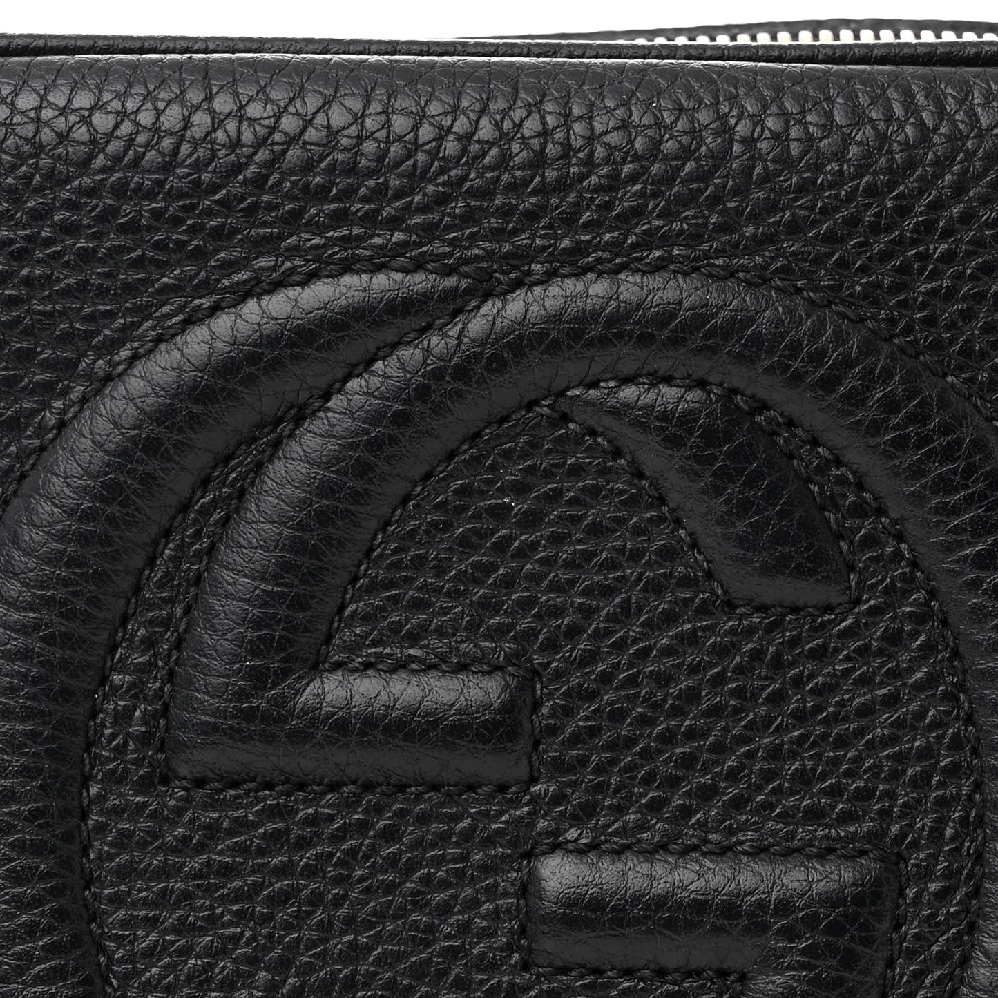 Pebbled Calfskin Small Soho Disco Bag Black