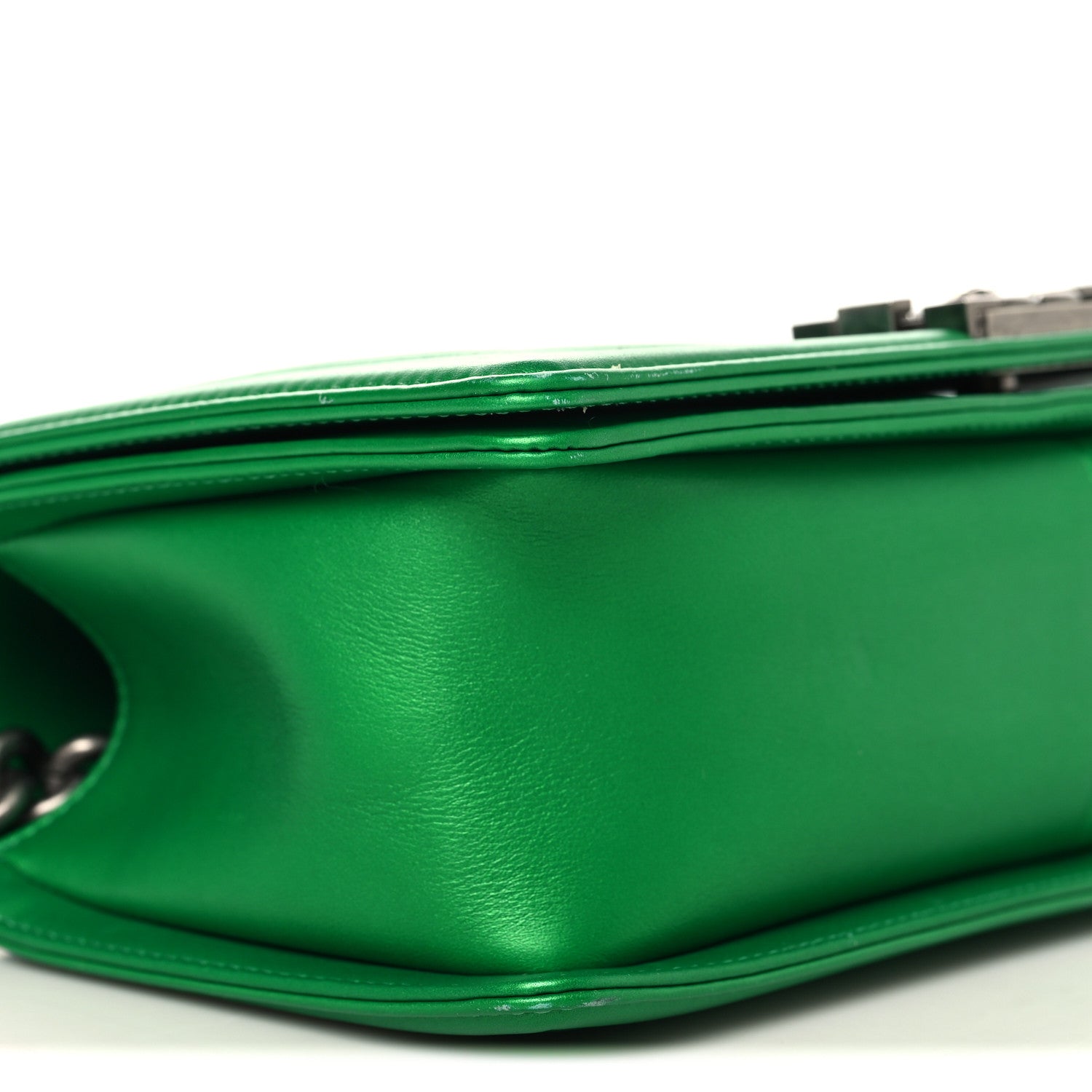 Chanel Metallic Calfskin Quilted Medium Boy Flap Green 9 of 10