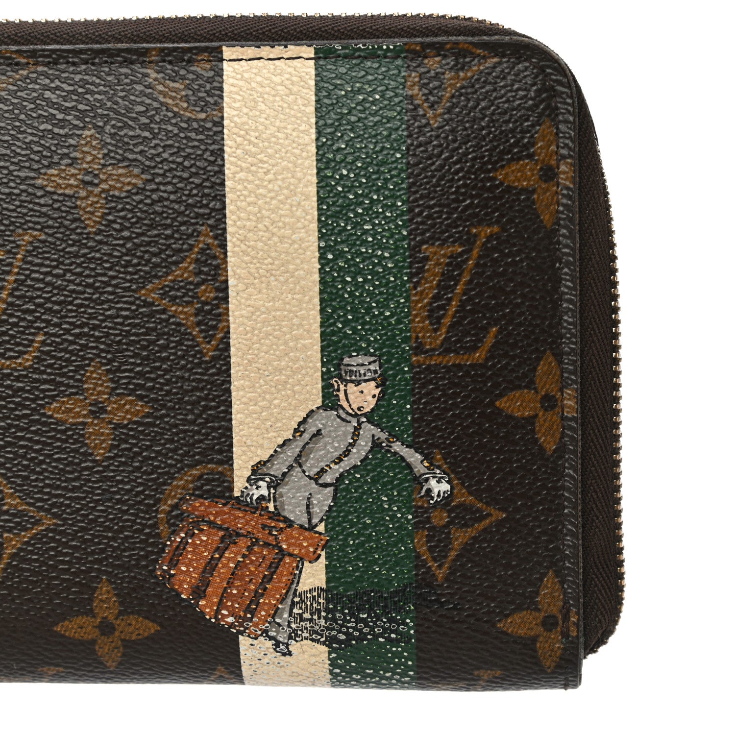 Louis Vuitton Monogram Groom Zippy Organizer Wallet Green 10 of 12