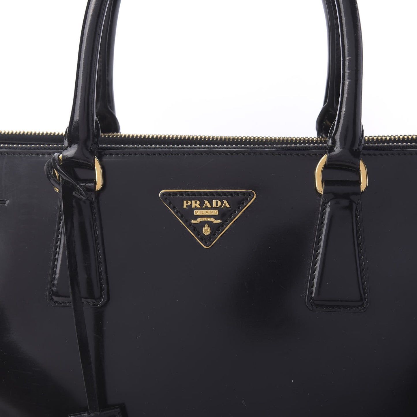 Spazzolato Large Galleria Double Zip Tote Black