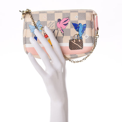 Louis Vuitton Damier Azur 2018 Christmas Animation Mini Pochette Accessories 2 of 9
