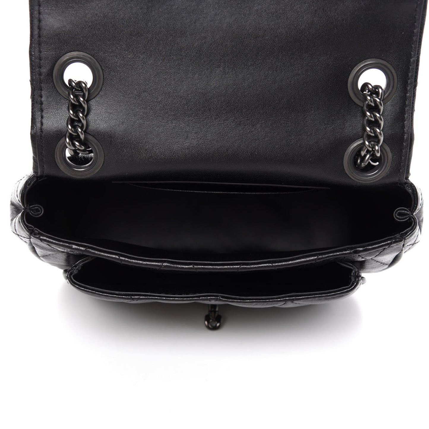 Shiny Calfskin Quilted Mini Darley Shoulder Bag Black