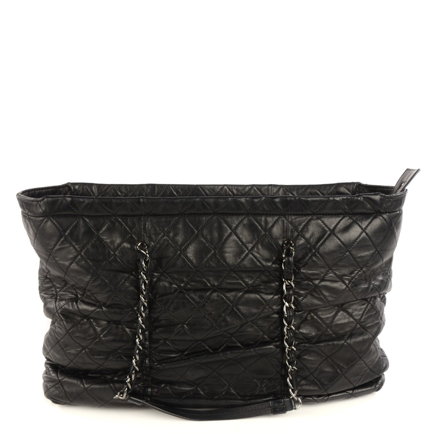Lambskin Quilted East West Sharpei Tote Black