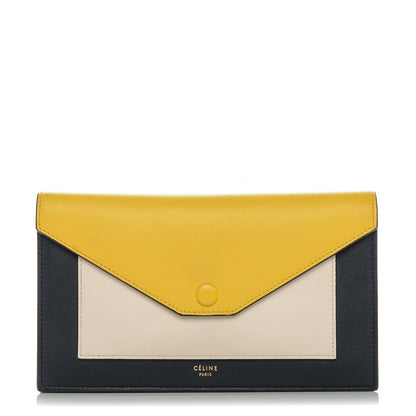 Celine Smooth Calfskin Large Multifunction Envelope Flap Clutch Sunflower 1 of 8