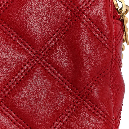 Saint Laurent Grained Lambskin Quilted Mini Becky Double Zip Bag Rouge Eros 14 of 15
