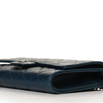 Chanel Caviar Quilted Wallet on Removable Chain Navy 9 of 10