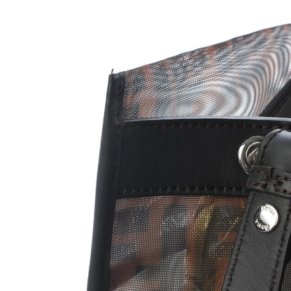 Fendi Mesh Vitello Century F is Fendi FF 1974 Regular Runaway Satchel Marrone Black Ebano 10 of 10