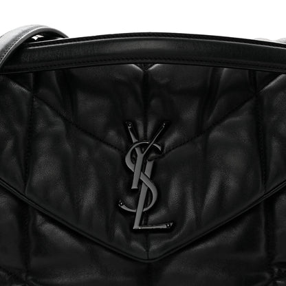 Saint Laurent Lambskin Quilted Monogram Monochrome Small Loulou Puffer Chain Satchel Black 8 of 10
