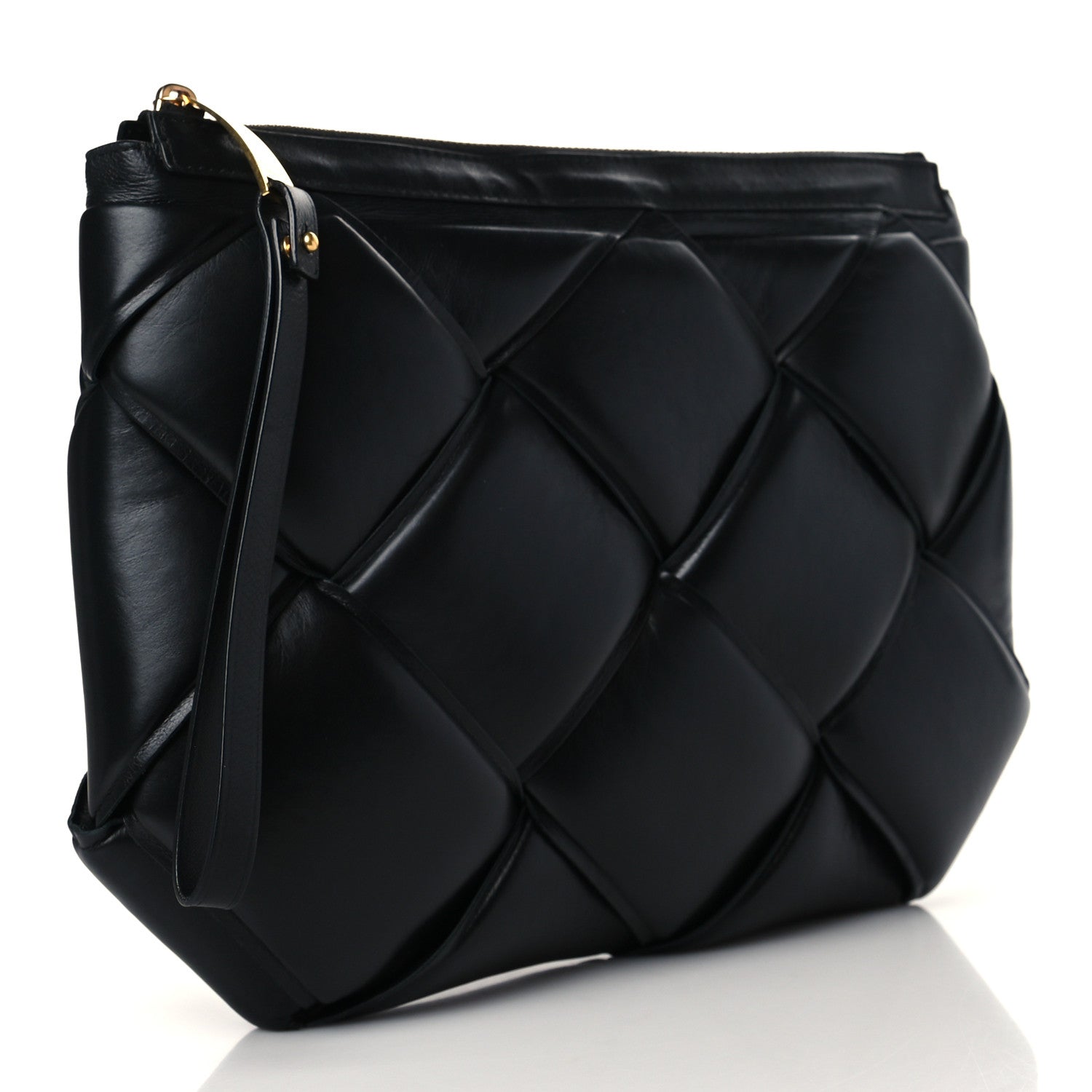 Bottega Veneta Nappa Maxi Intrecciato Padded Pouch Clutch Black 3 of 9