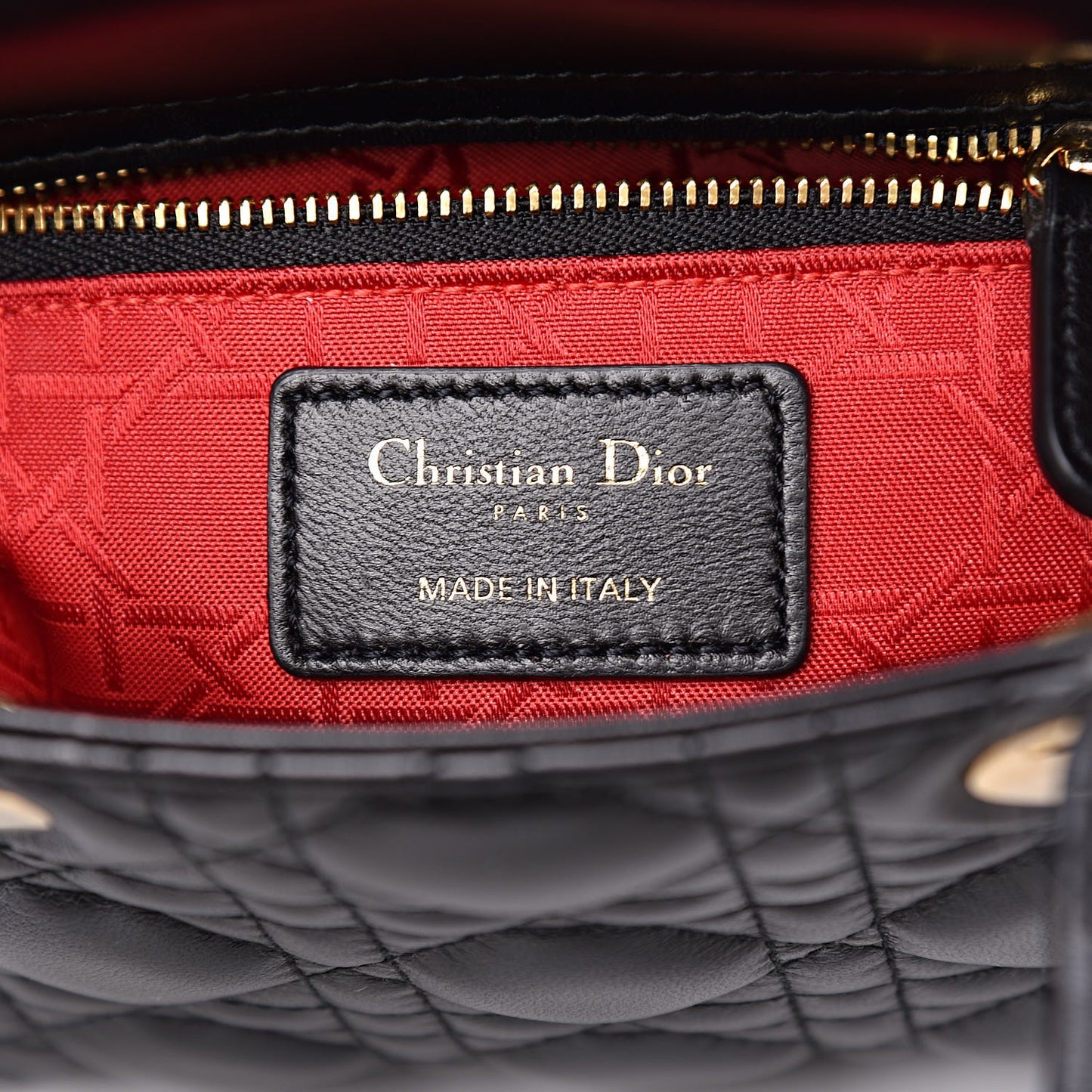 Lambskin Cannage Mini Lady Dior Black