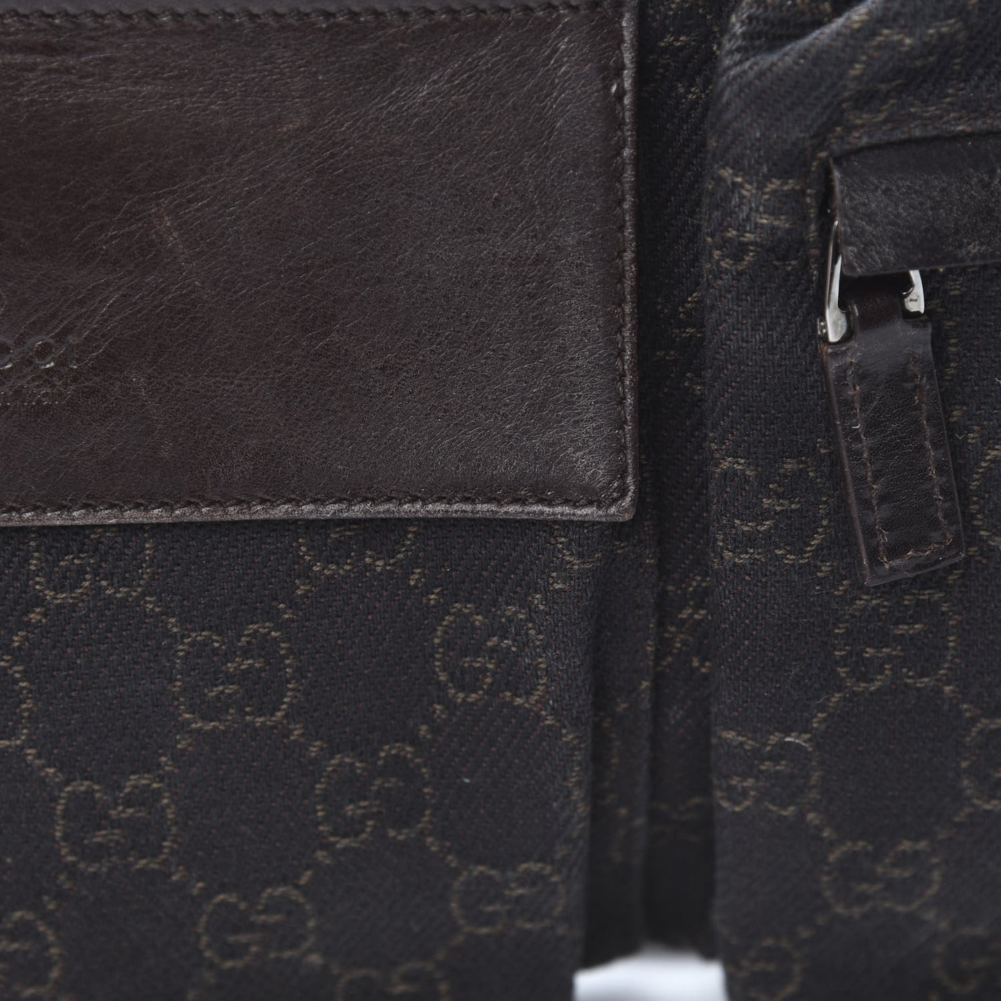 GG Monogram Double Pocket Belt Bag Black