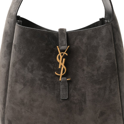 Saint Laurent Suede Small Le 5 A 7 Soft Hobo Urban Grey 8 of 10