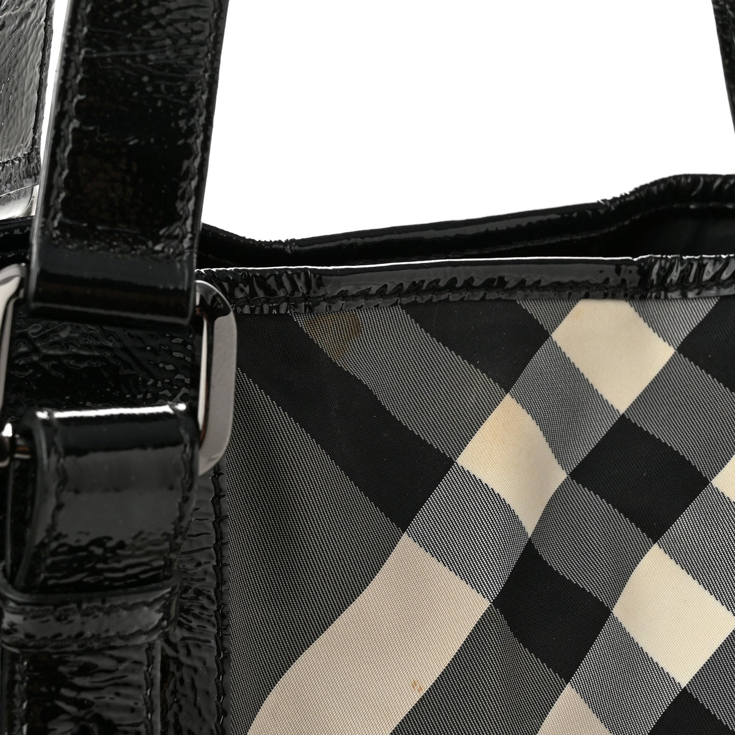 Nylon Beat Check Small Victoria Tote Black