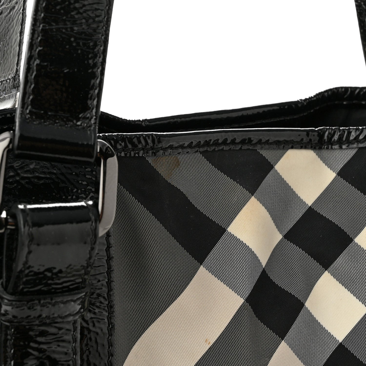 Burberry Nylon Beat Check Small Victoria Tote Black 9 of 11