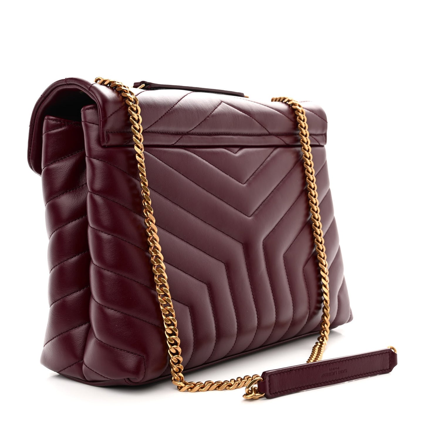 Calfskin Y Quilted Monogram Medium Loulou Chain Satchel Rouge Legion