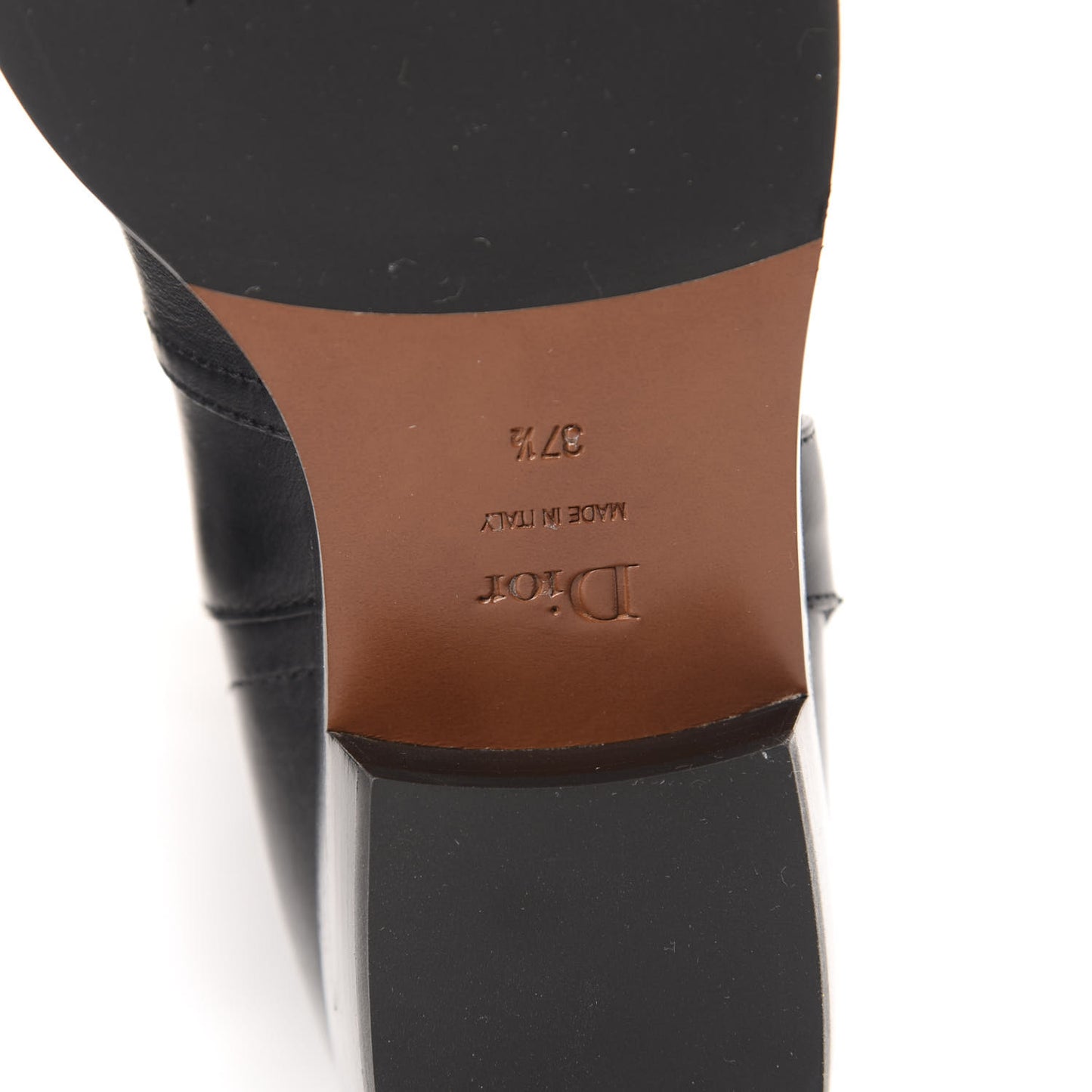 Shiny Calfskin Diorodeo High Boot 37.5 Black
