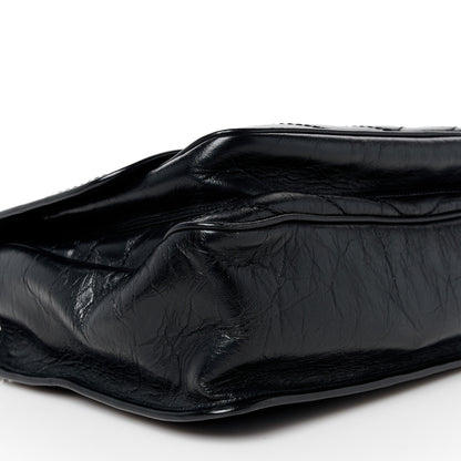 Saint Laurent Crinkled Calfskin Matelasse Monogram Large Niki Chain Satchel Black 10 of 11