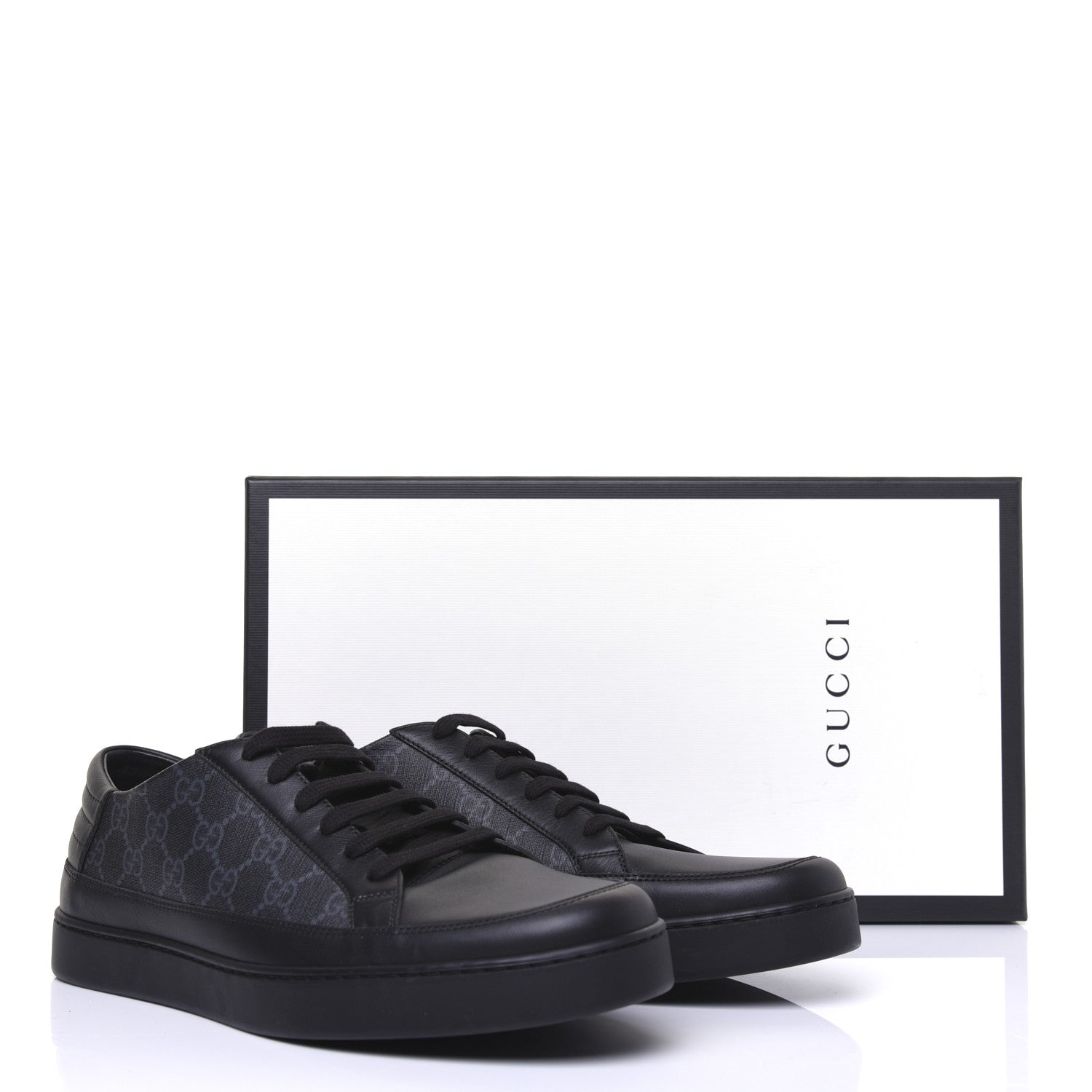 Gucci GG Supreme Monogram Mens Low Top Sneakers 11 Black 12 of 12