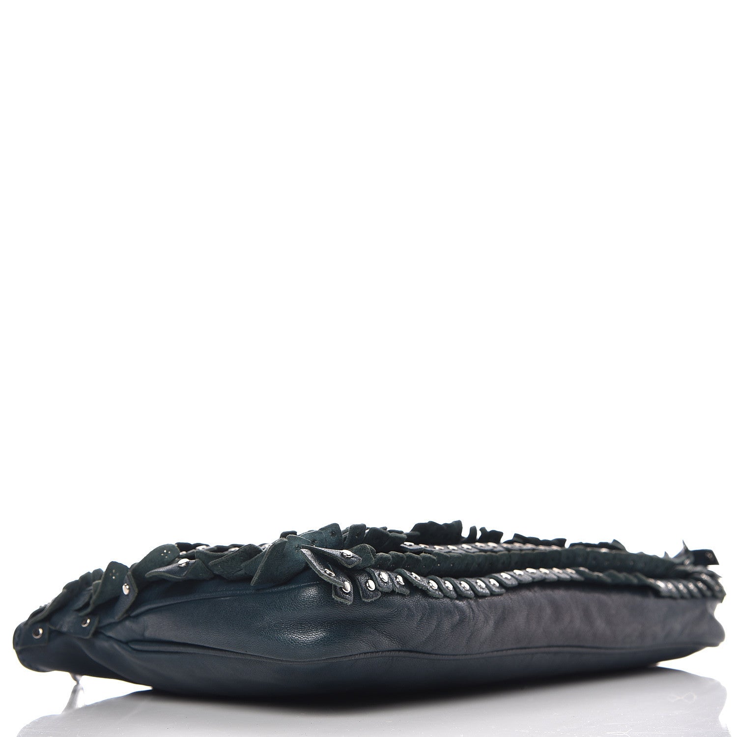 Jimmy Choo Lambskin Studded Fringe Zulu Clutch Turquoise 4 of 10