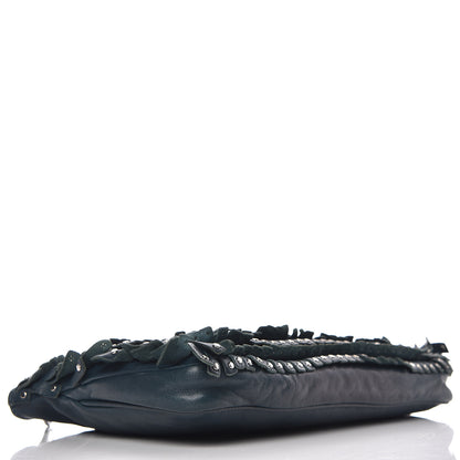 Jimmy Choo Lambskin Studded Fringe Zulu Clutch Turquoise 4 of 10
