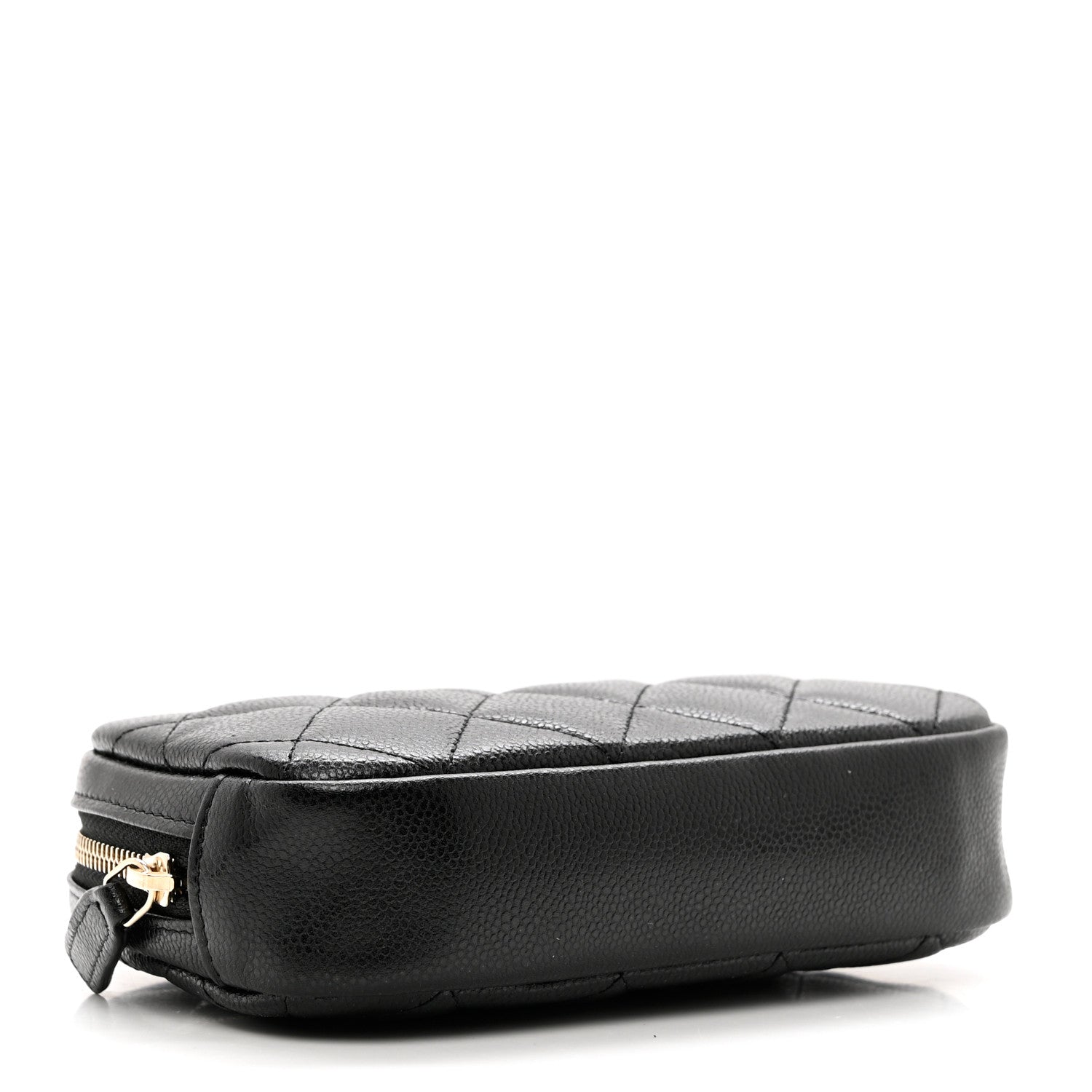 Chanel Caviar Quilted Small Curvy Pouch Cosmetic Case Black 4 of 8