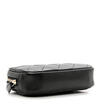 Chanel Caviar Quilted Small Curvy Pouch Cosmetic Case Black 4 of 8