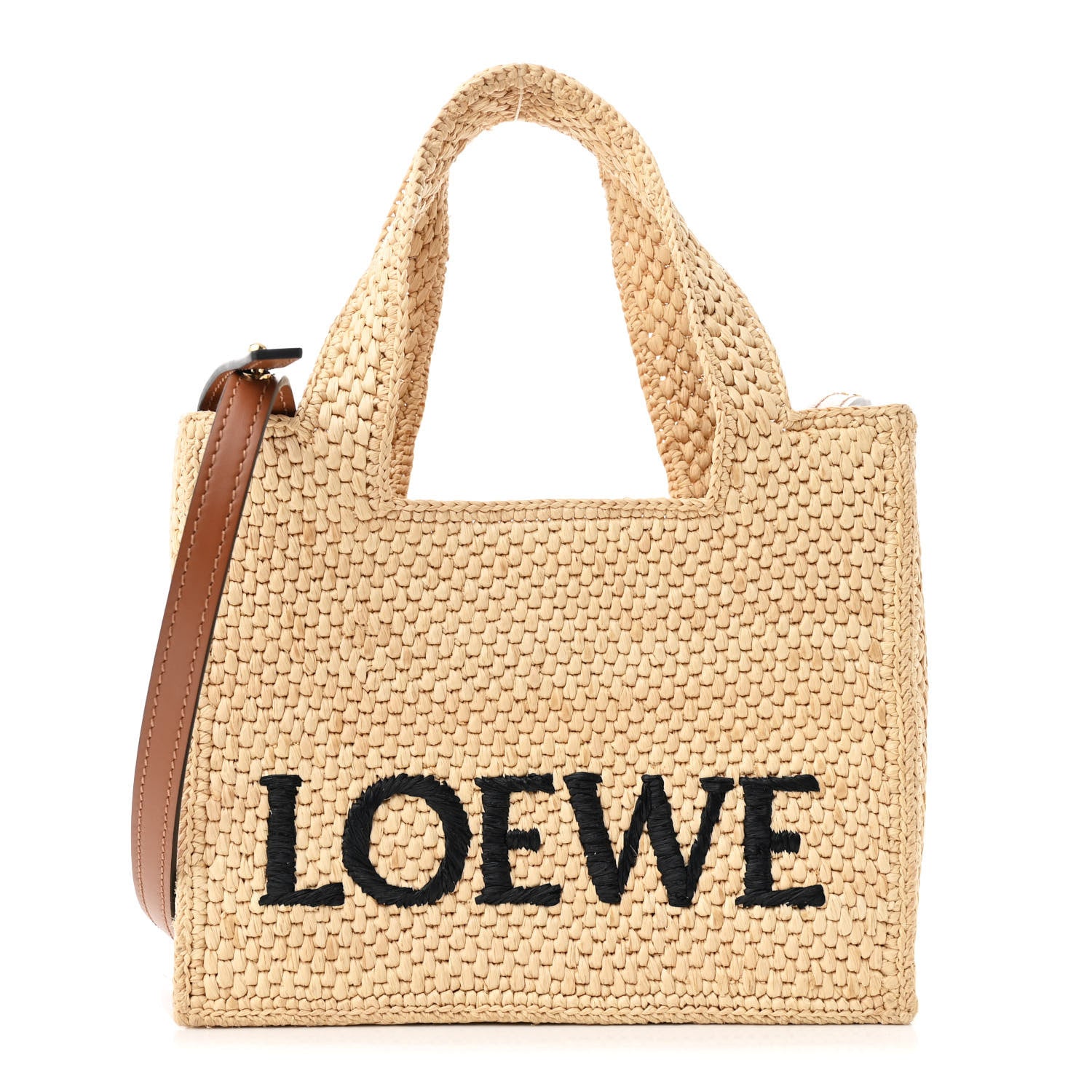 Loewe X PAULA'S IBIZA Raffia Font Tote Natural Tan 1 of 9