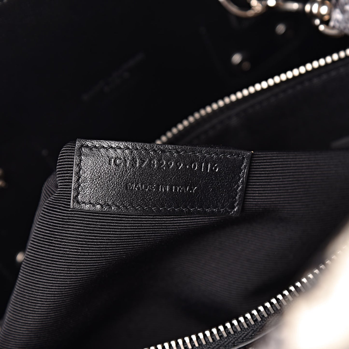 Grained Calfskin Embossed Python Small Sac De Jour Black