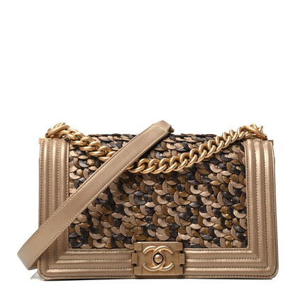 Chanel Metallic Lambskin Medium Scaled Boy Flap Gold 1 of 8
