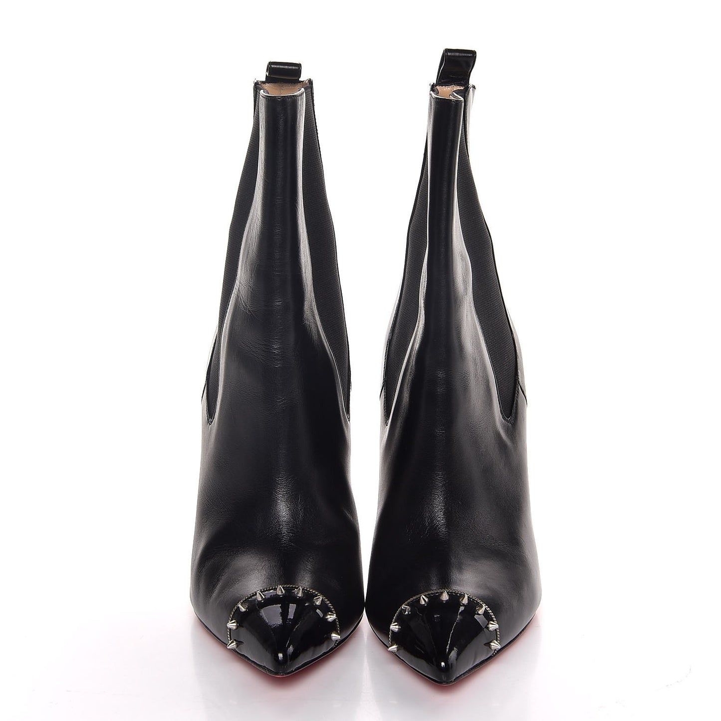 Calfskin Banjo Spiked Cap Toe 110 Booties 39 Black