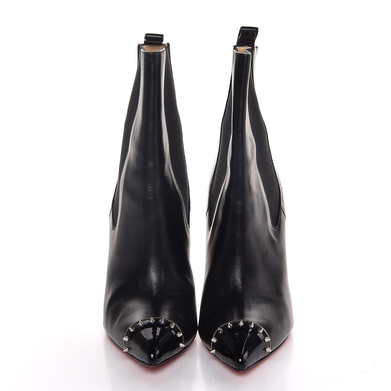 Christian Louboutin Calfskin Banjo Spiked Cap Toe 110 Booties 39 Black 2 of 7