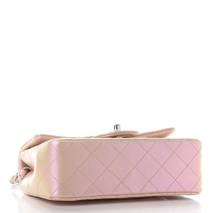 Chanel Iridescent Calfskin Quilted Mini Rectangular Flap Pink 4 of 9